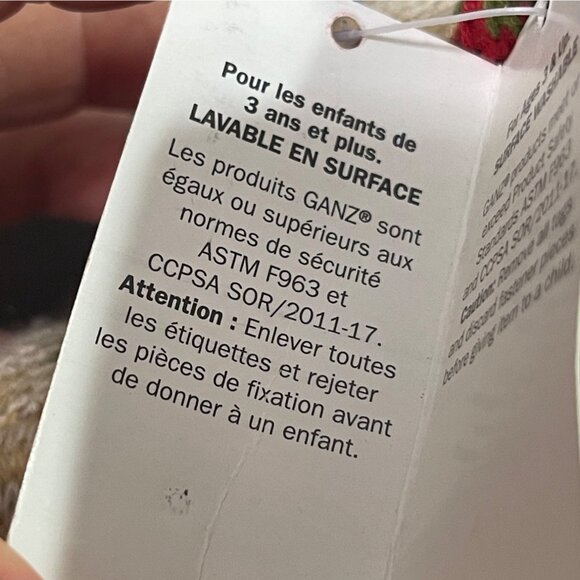 GANZ Vintage Holiday Knit MacMerry Christmas Zigzag Sweater Bear Plush 8.25" - Picture 9 of 11